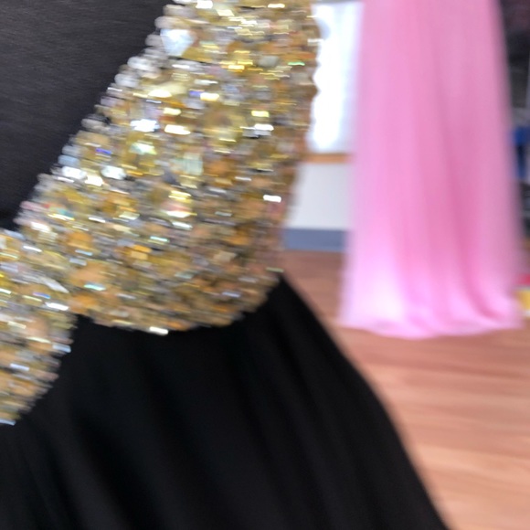 Allure Formal Short Dress Black with multicolored stones size 0 - Picture 4 of 8